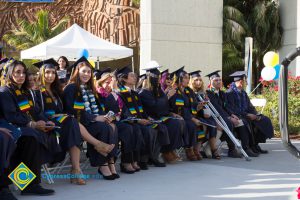 Students seated at commencement