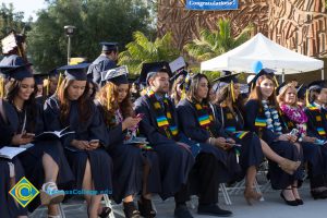 Students seated at commencement