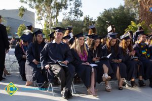 Commencement seated students