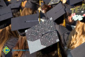 A graduation cap reads "You could account on me 2016"