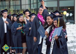 Graduates during the commencement reception