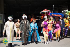 Mardi Gras parade participants.