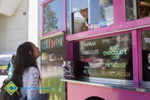 Student ordering from food truck.