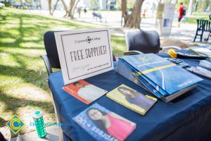 Cypress College folders and Cypress+ Cards for Welcome Back event