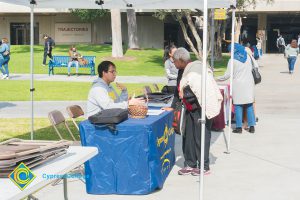 Information tables set up on campus.