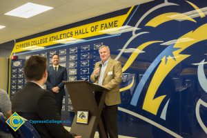 Speaker at the Cypress College Athletics Hall of Fame event.