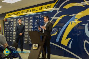 Speaker at the Cypress College Athletics Hall of Fame event.