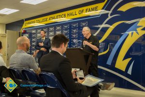Speaker at the Cypress College Athletics Hall of Fame event.
