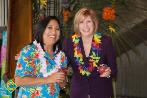 Ruth Gutierrez and Dr. JoAnna Schilling at end-of-the-year luau