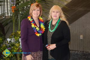 JoAnna Schilling with Betty Germanero at end-of-the-year luau