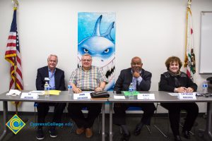 Panel of judges at Fall 2018 Shark Tank.