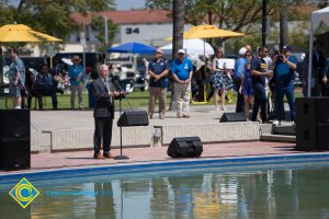 President Bob Simpson speaking at the 50th Anniversary Festival and Reunion.