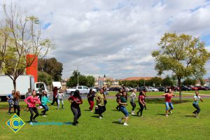 Flash mob dancing for Sexual Assault Awareness Month.