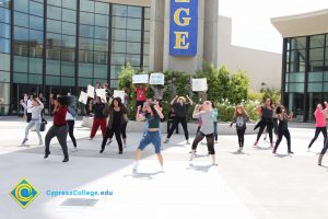 Flash mob dancing for Sexual Assault Awareness Month.