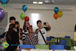 A group of students taking a selfie.