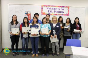 ESL Scholarship awardees smiling.