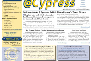 @Cypress Newsletter for the Week Ending April 25, 2014