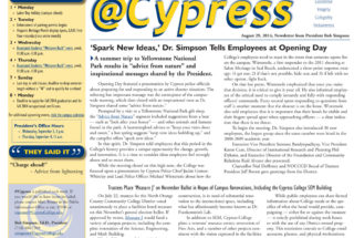 Dr. Simpson’s @Cypress Weekly Newsletter for August 29, 2014