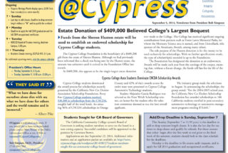 Dr. Simpson’s @Cypress Weekly Newsletter for September 5, 2014