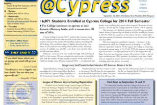 September 12, 2014, @Cypress Newsletter from Dr. Simpson