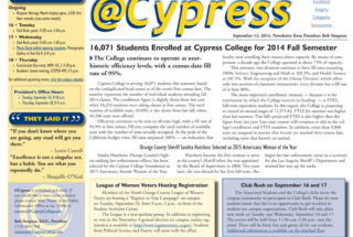 September 12, 2014, @Cypress Newsletter from Dr. Simpson