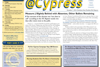 Dr. Simpson’s @Cypress Newsletter for November 7, 2014