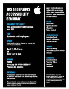 Apple Accessibility Seminar flyer