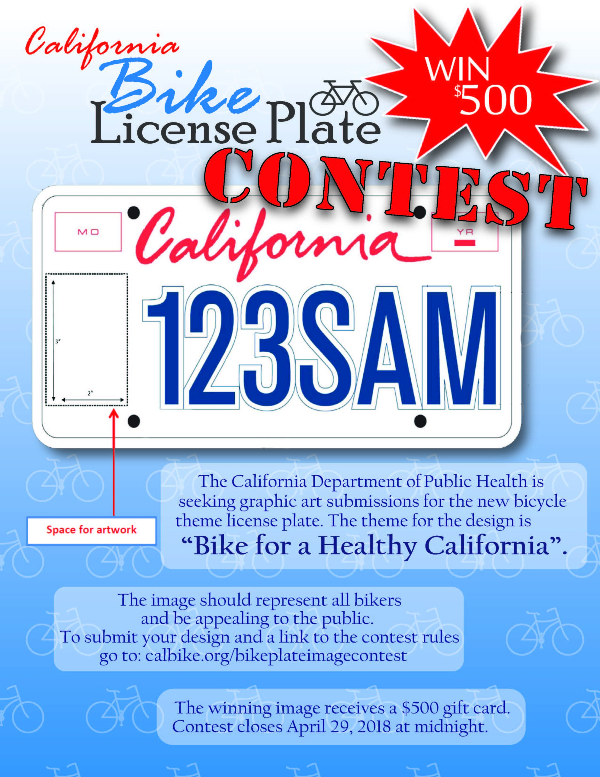 Bike License Plate Contest flyer