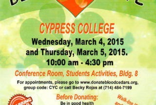 Blood Drive March 4-5 in Student Activities