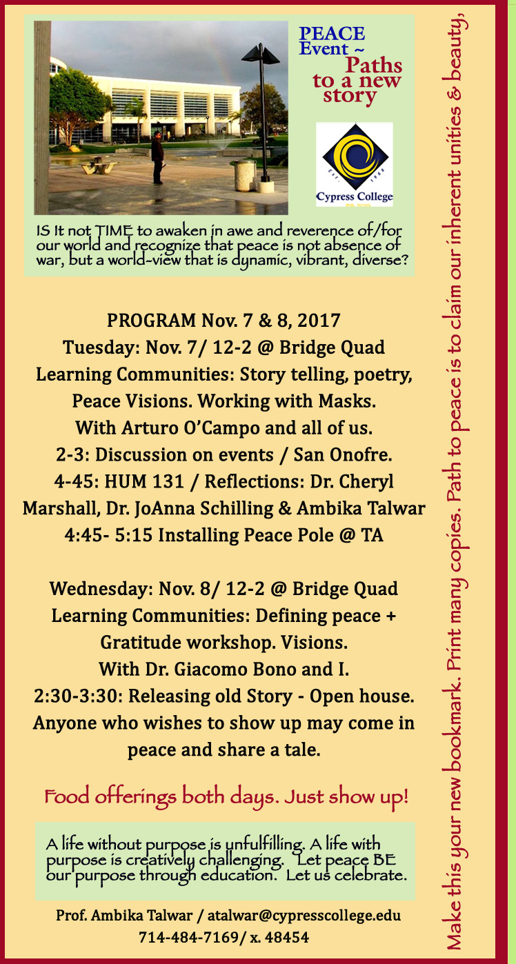Peace Event - Paths to a New Story flyer