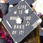 Decorated graduation cap, "Life Is What You Bake Of It"