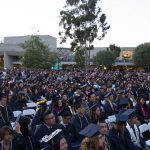 Crowd of graduates during commencement.