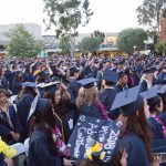 Crowd of graduates during commencement.