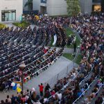 Aerial view of commencement.