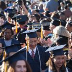 Crowd of graduates.