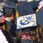 Decorated graduation caps.