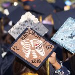 Decorated graduation caps.