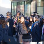 Crowd of graduates at commencement,