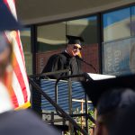 Speaker during commencement ceremony.