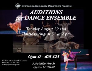 Dance Ensemble auditions flyer