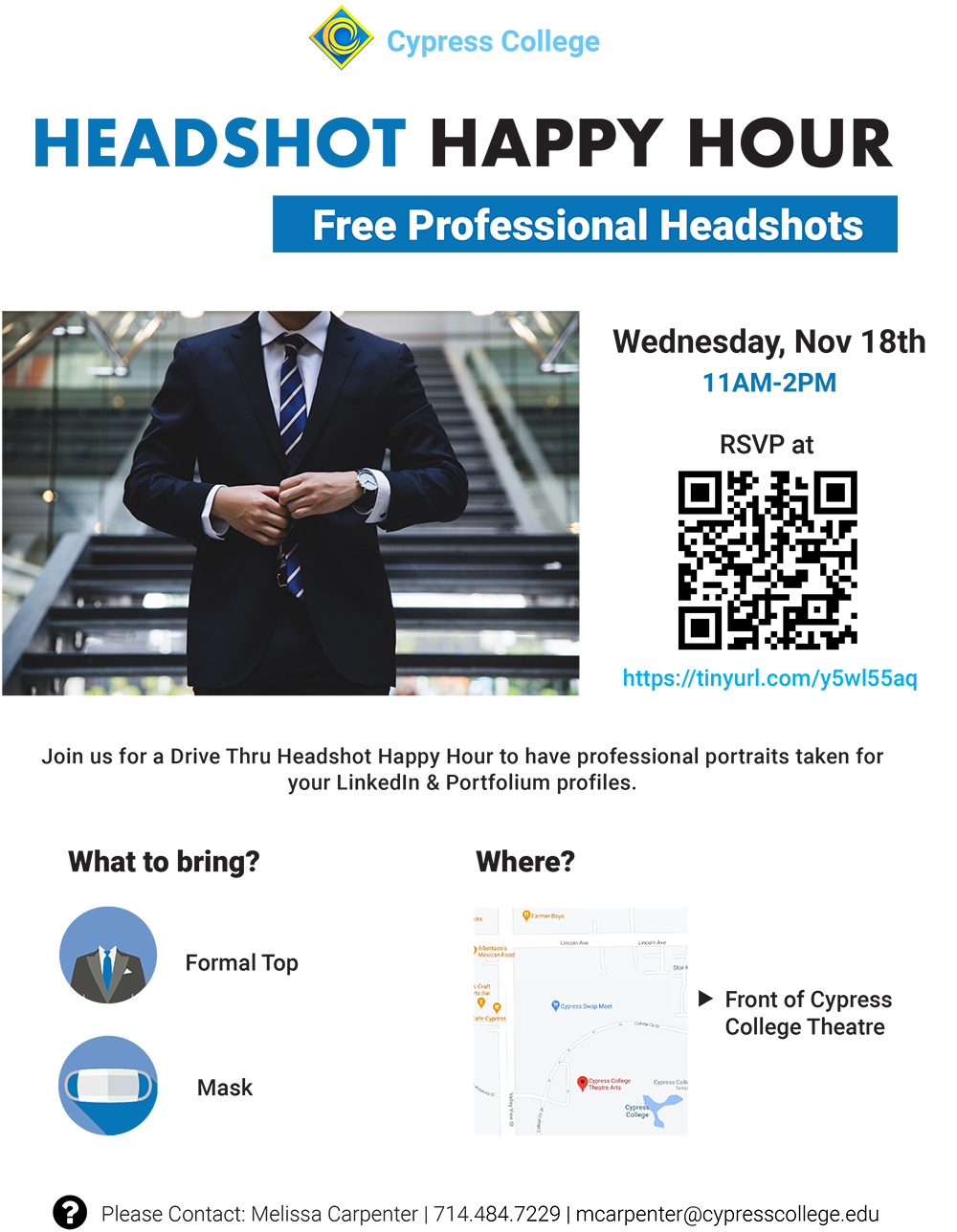 Flyer for free headshot event