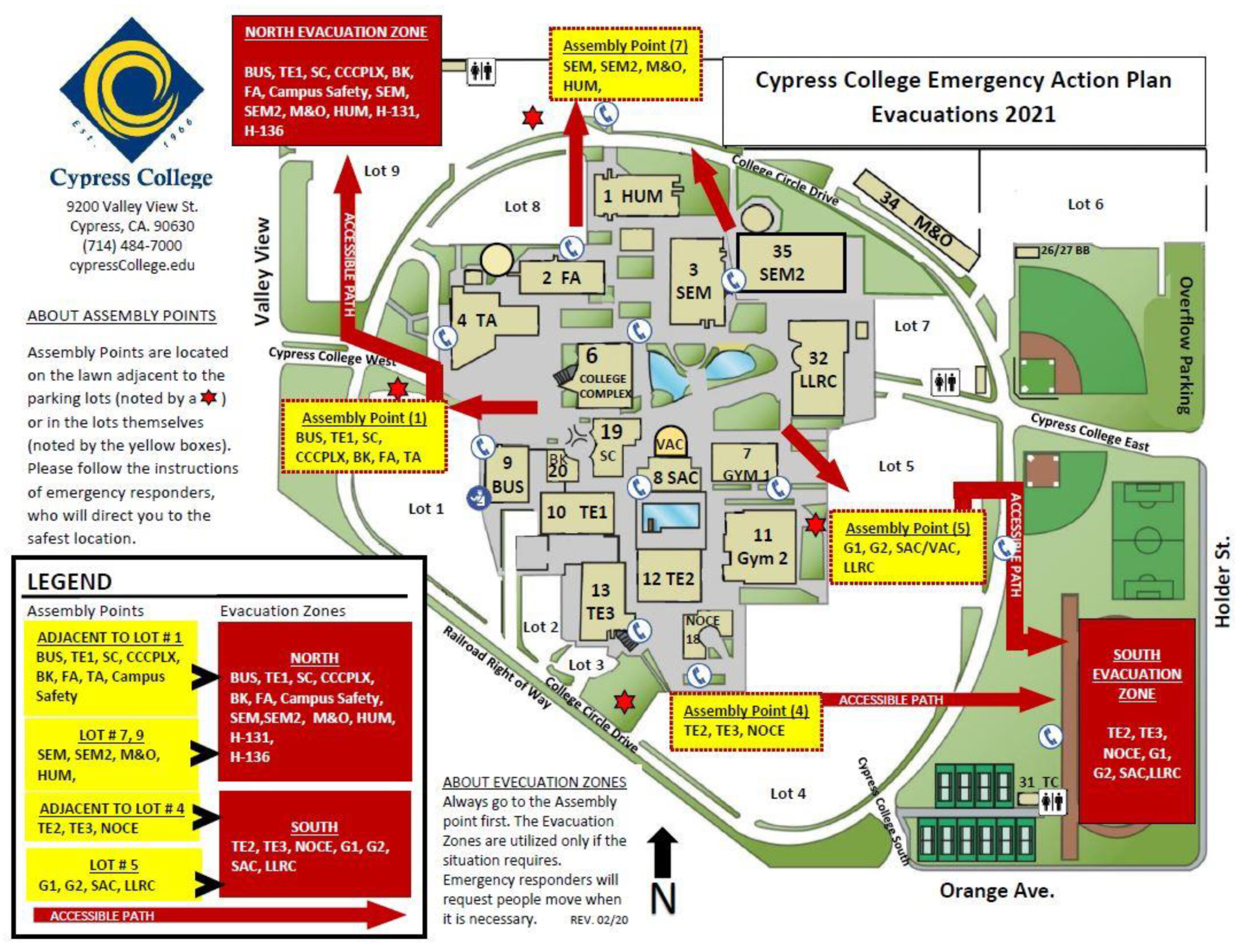 Cypress College Evacuation Map 2024