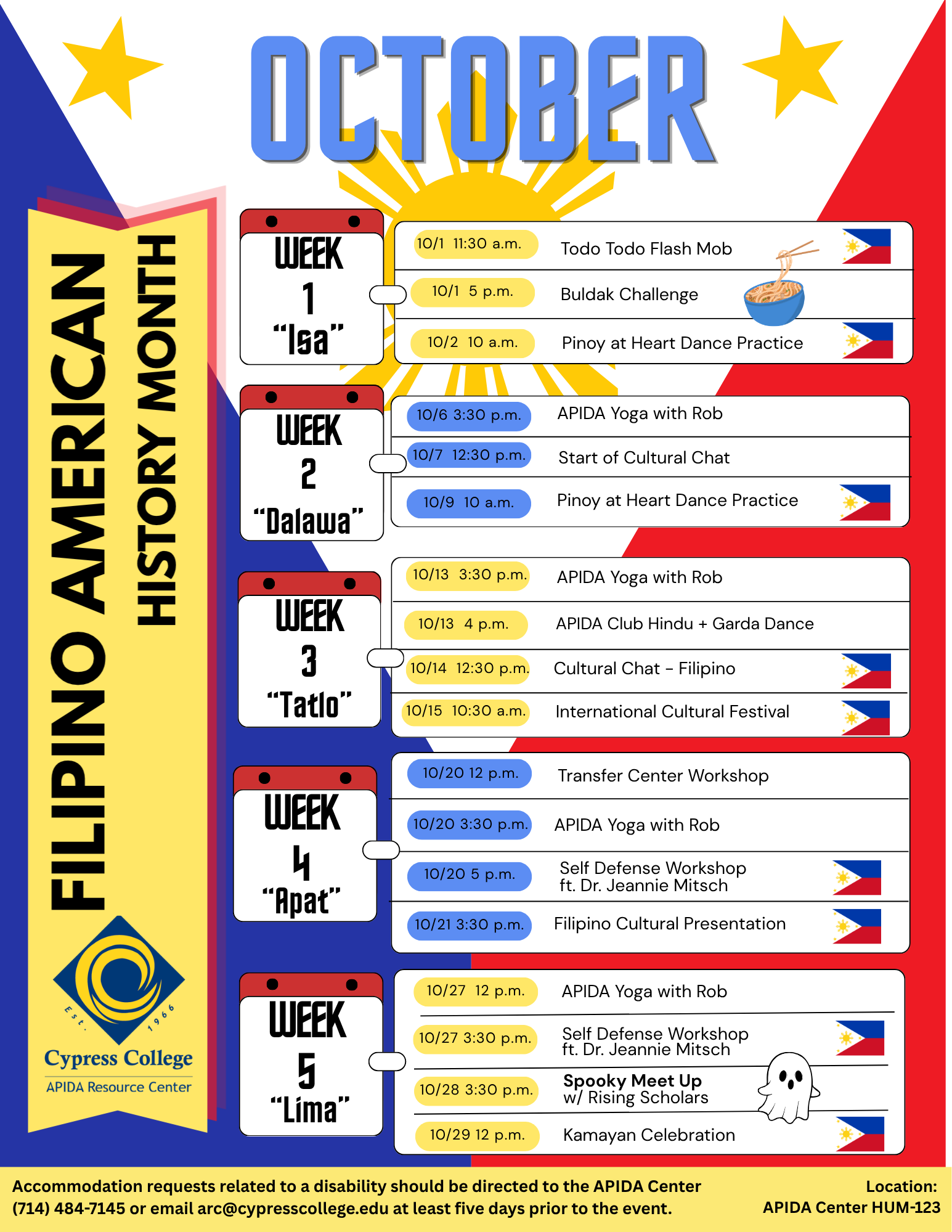 Filipino-American Heritage Month Events Flyer