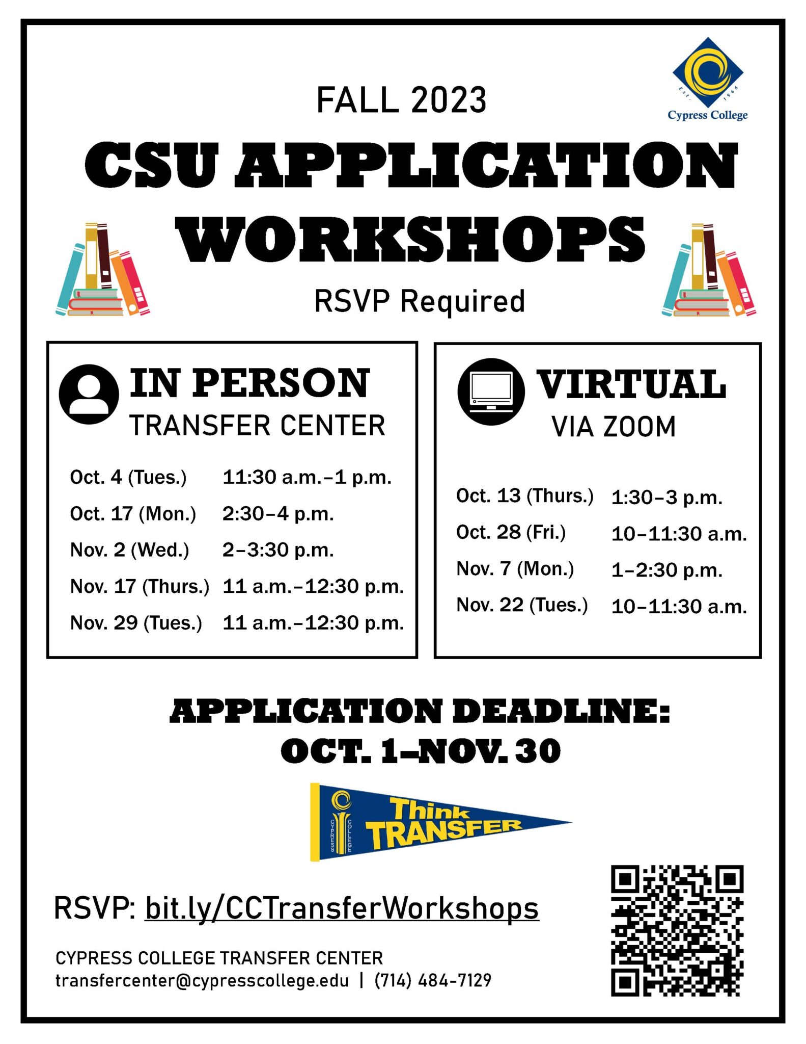 CSU Application Workshops flyer