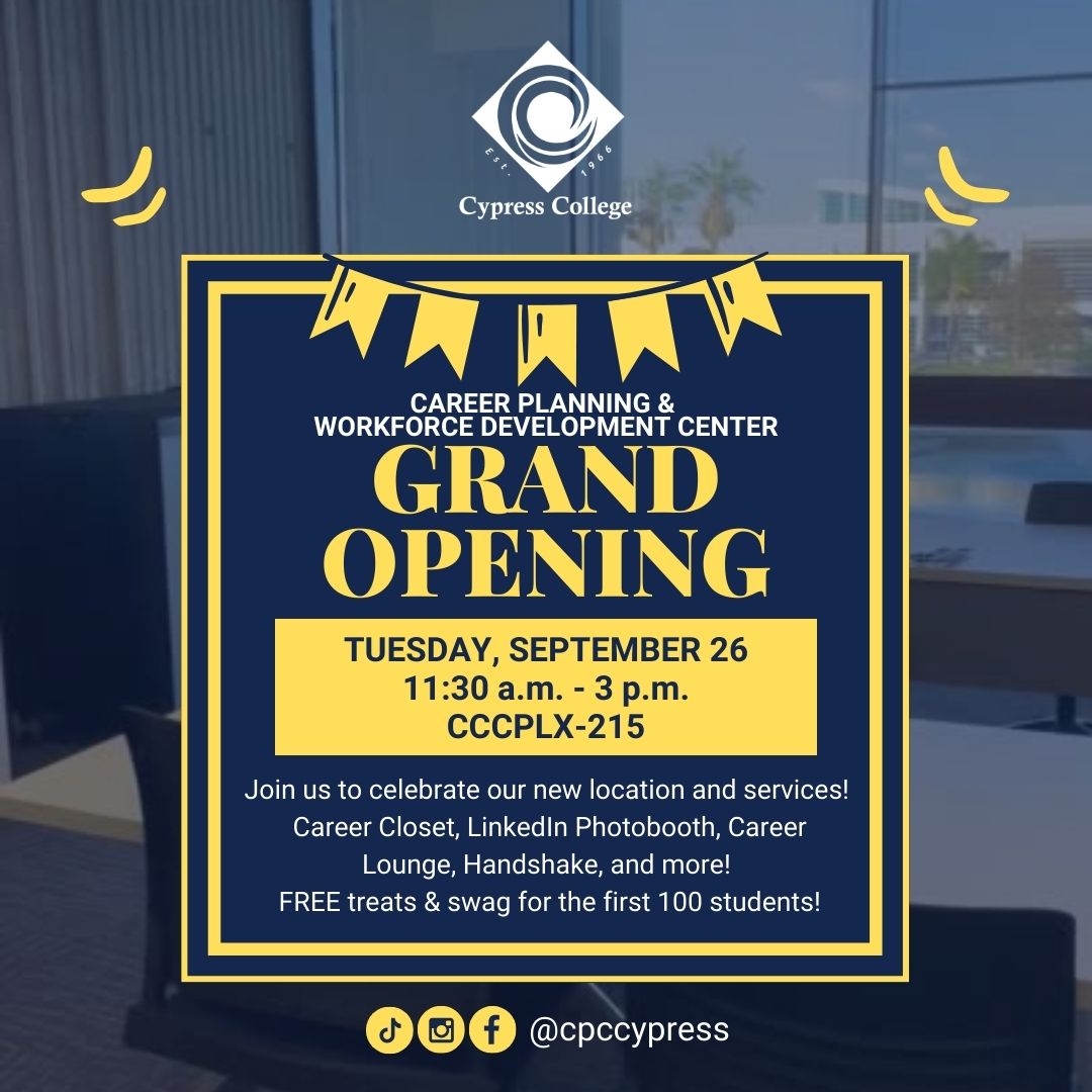 Career Center Grand Opening flyer