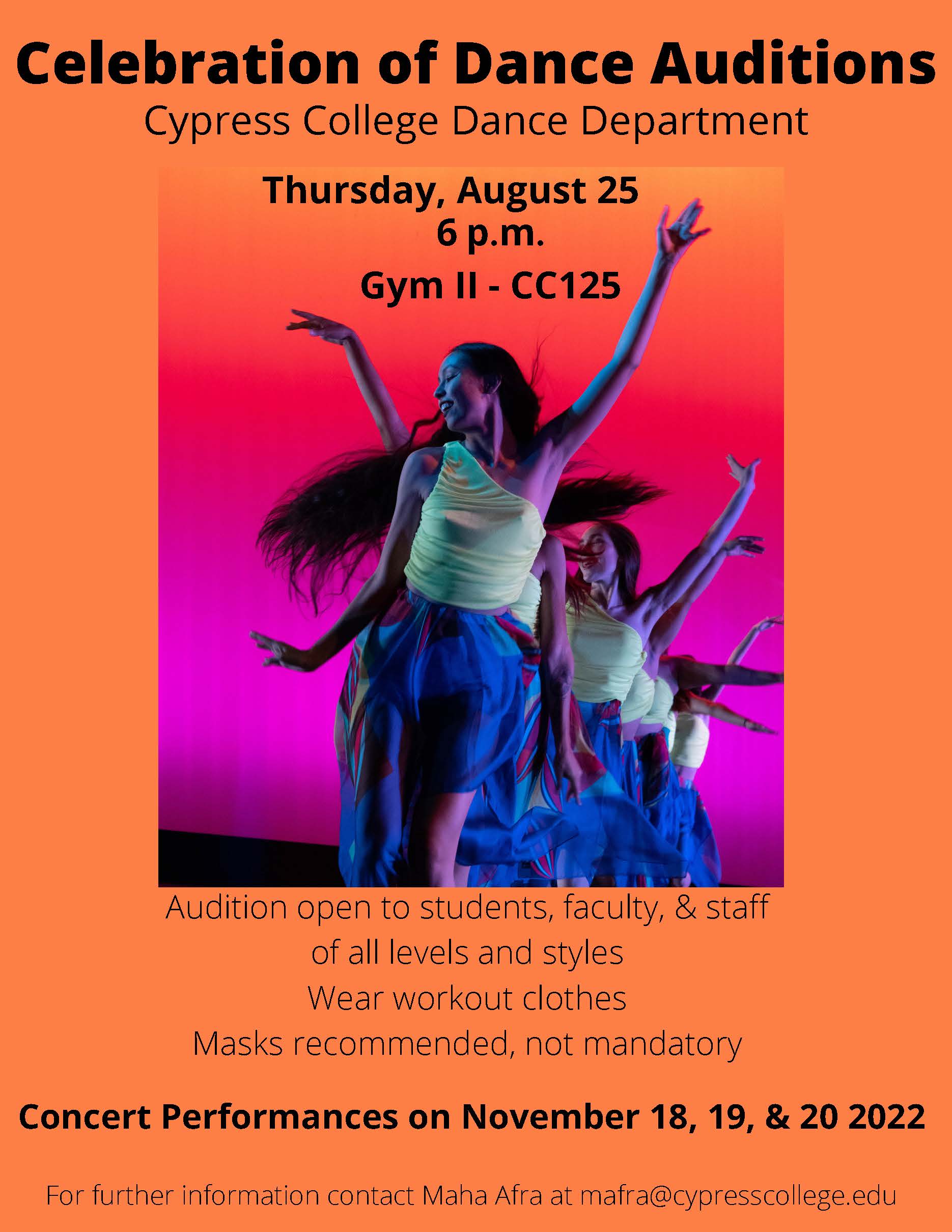 Dance audition flyer