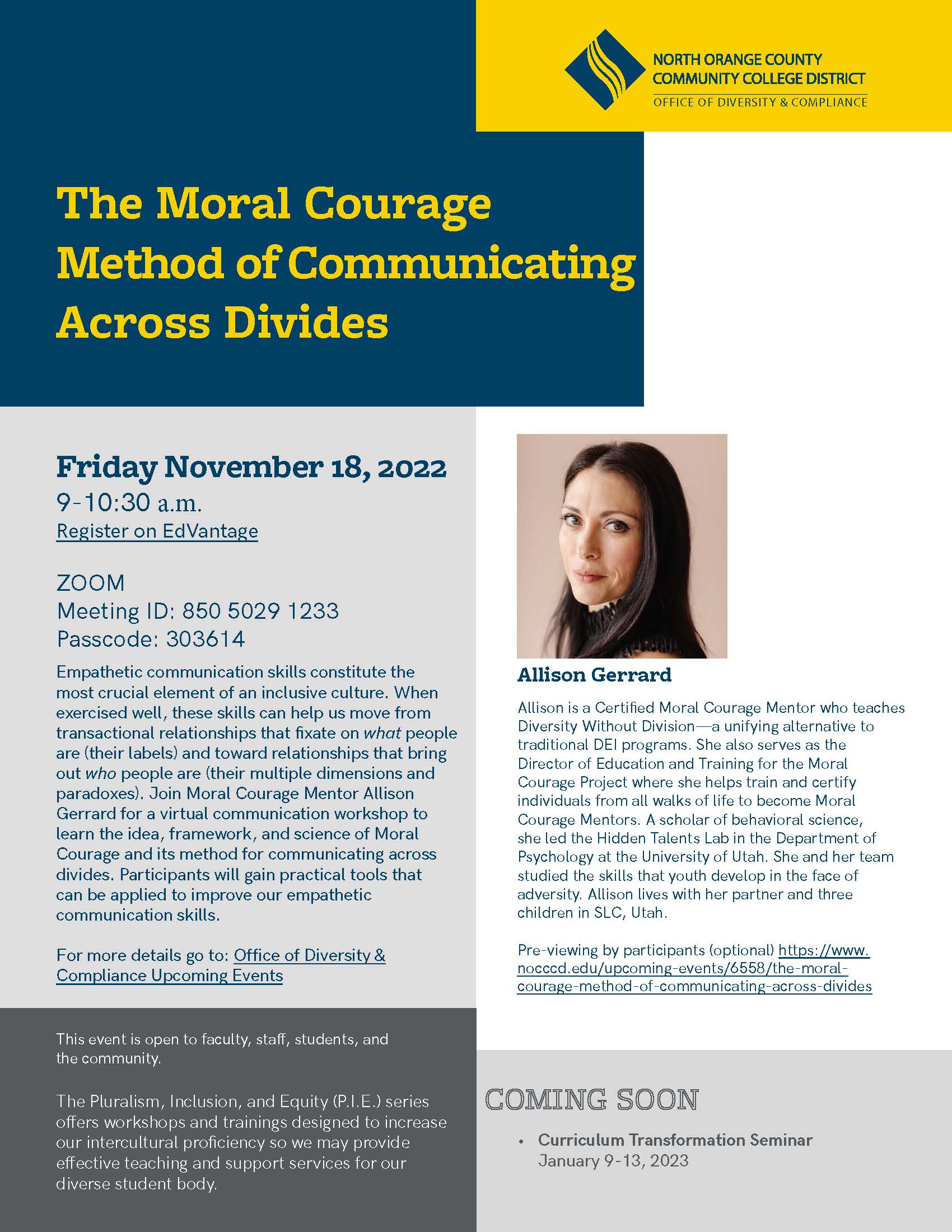 Moral Courage flyer