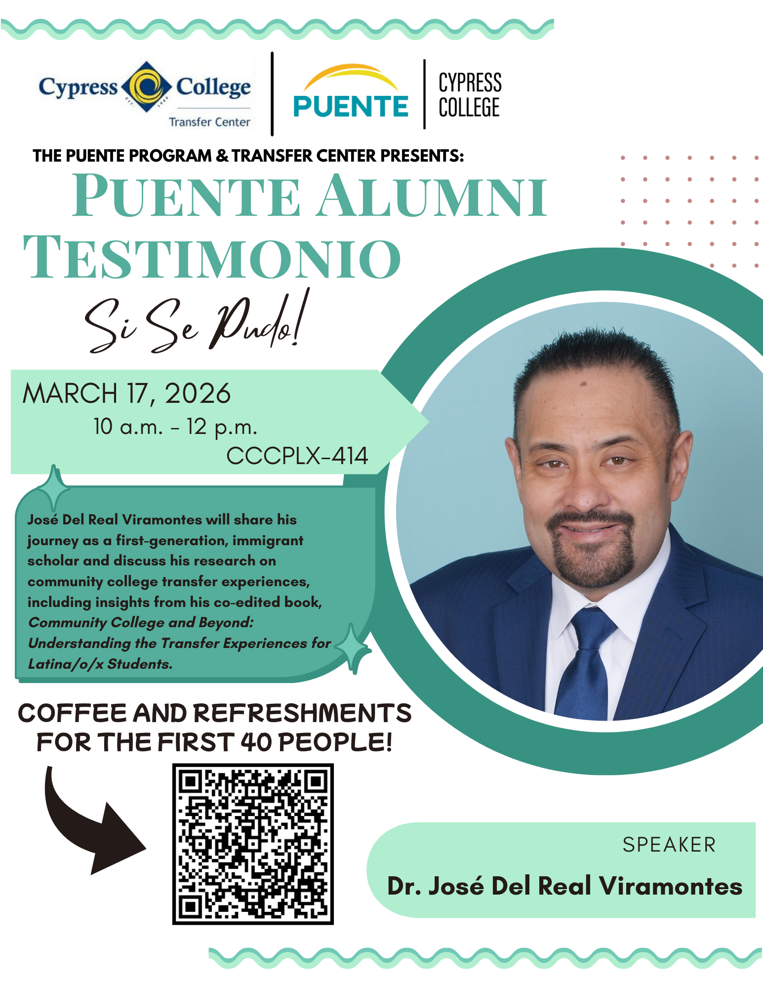 A flyer for a discussion by Dr. Jose Del Real Viramontes, the details of which are in the body of this post. 