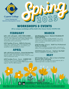 Career Center Spring 2025 Workshops