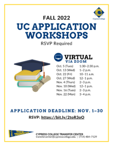 UC application workshop flyer